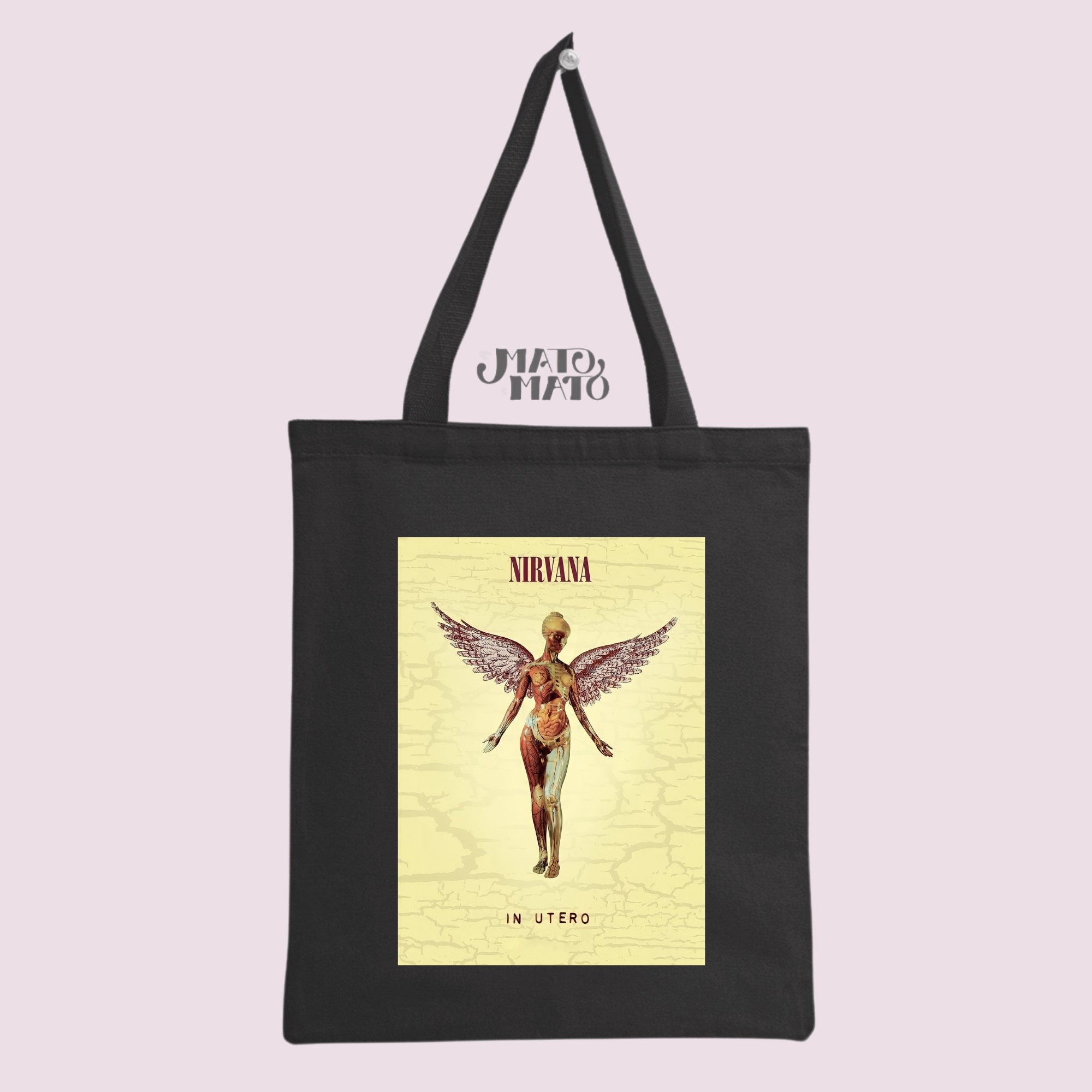 格安 Tote Utero in Nirvana Bag, Sturdy Cover, Album Print, Band バッグ