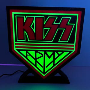 KISS ARMY light box, colored bright LEDs with stand and remote