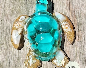 Ocean Turtle statue,under the sea decor,Ocean life sculpture, beach art, handmade sea turtle figurine,aquatic decor,ocean resin ornaments