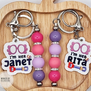 Granny best friends keychain, bestie era, personalized gift, mother&#39;s gift, best friends, keychain bar, she&#39;s my Rita and her Janet