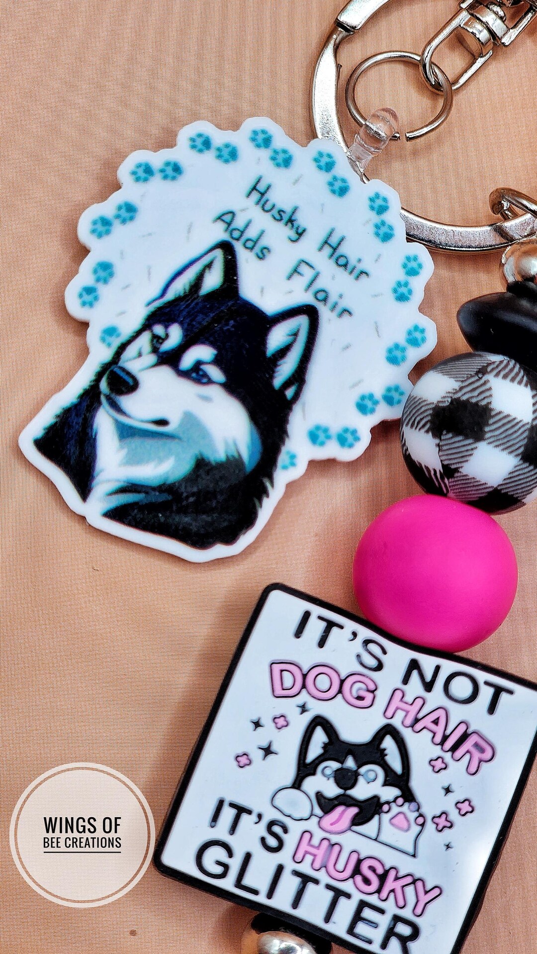 Siberian Husky Keychain, Personalized Car Gift, Decorative Accessories