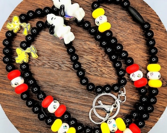 Peanut Snoop lanyard,woodstock ornament,gift for dog mom/dad/sister/brother,fashion accessory,good grief Charles,teacher breakaway tag clip