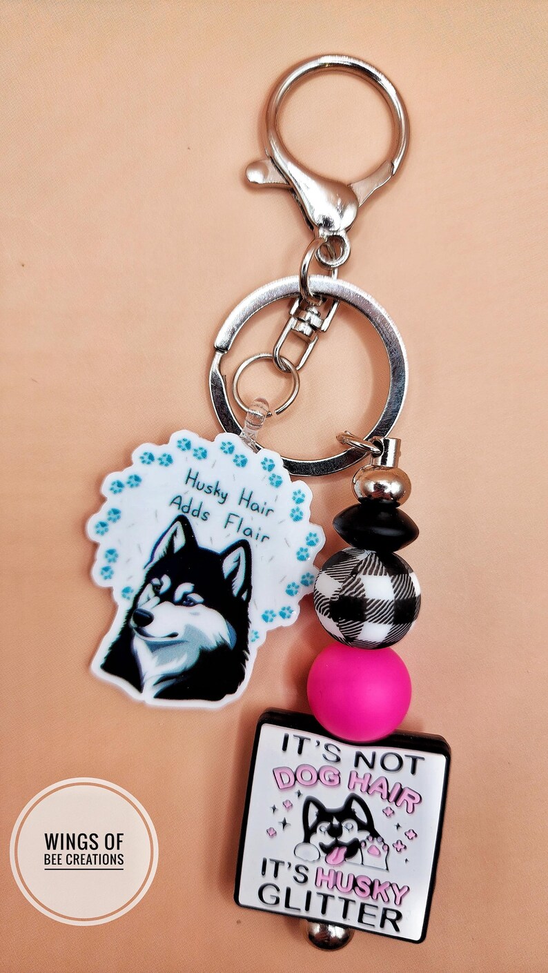 Siberian Husky Keychain, Personalized Car Gift, Decorative Accessories