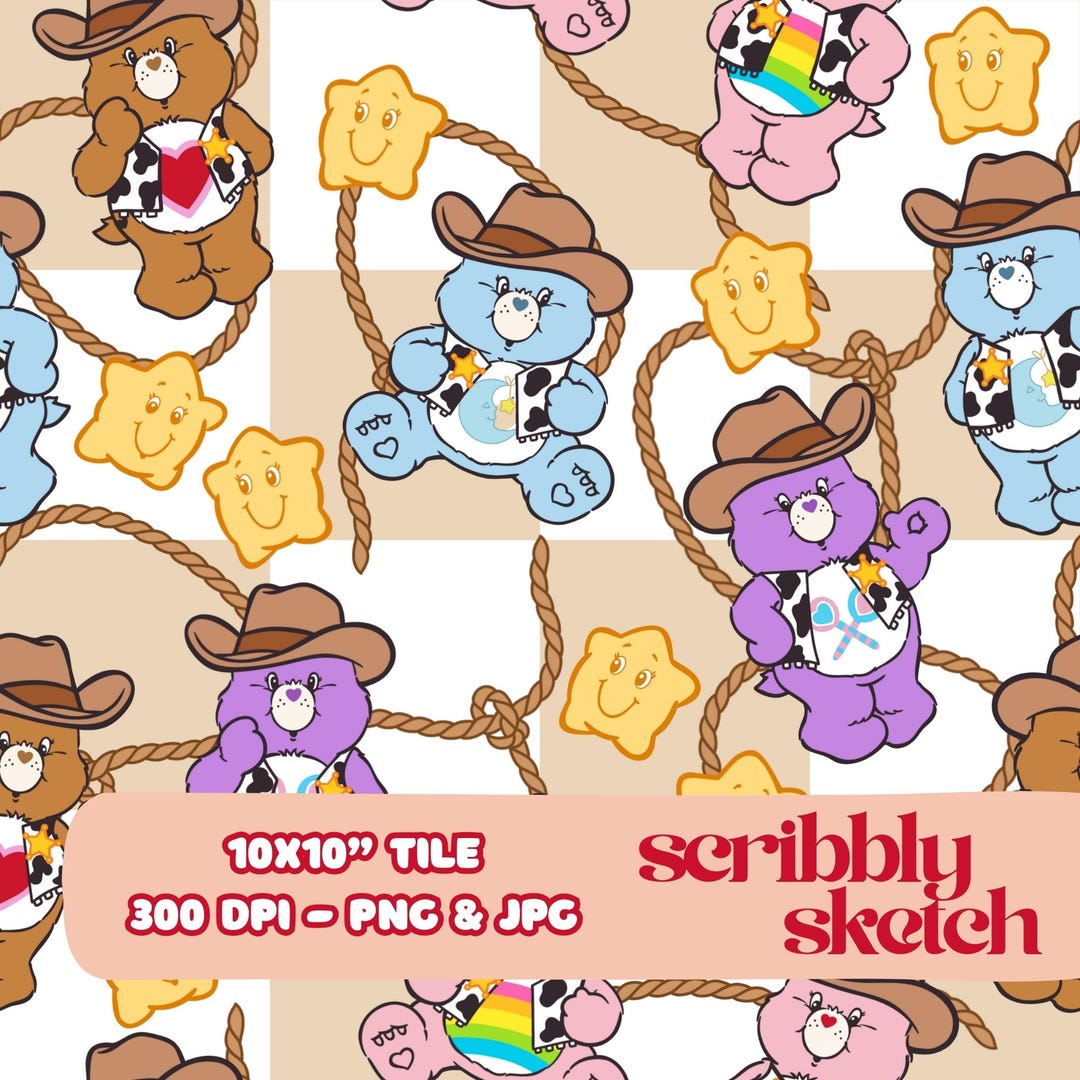 Bear Rodeo Cowboy Care Bear Rodeo PNG Digital Image ONLY | Sublimation | Uv Dtf ...