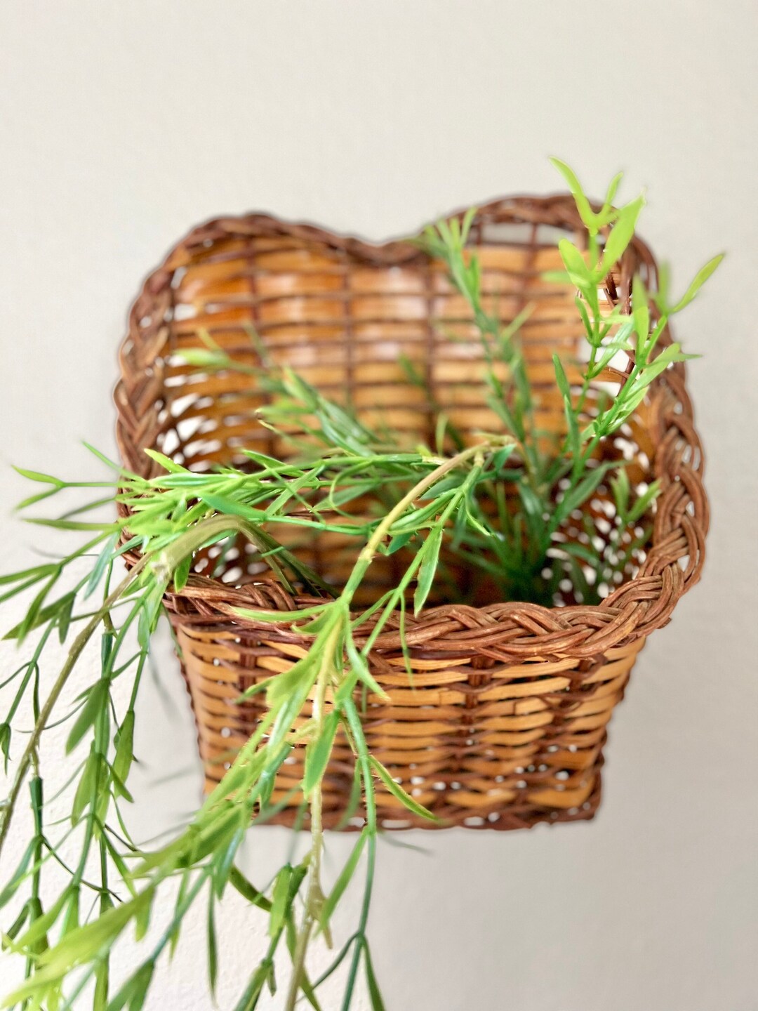 Wicker Hanging Basket Boho Hanging Planter Bambo Basket Etsy