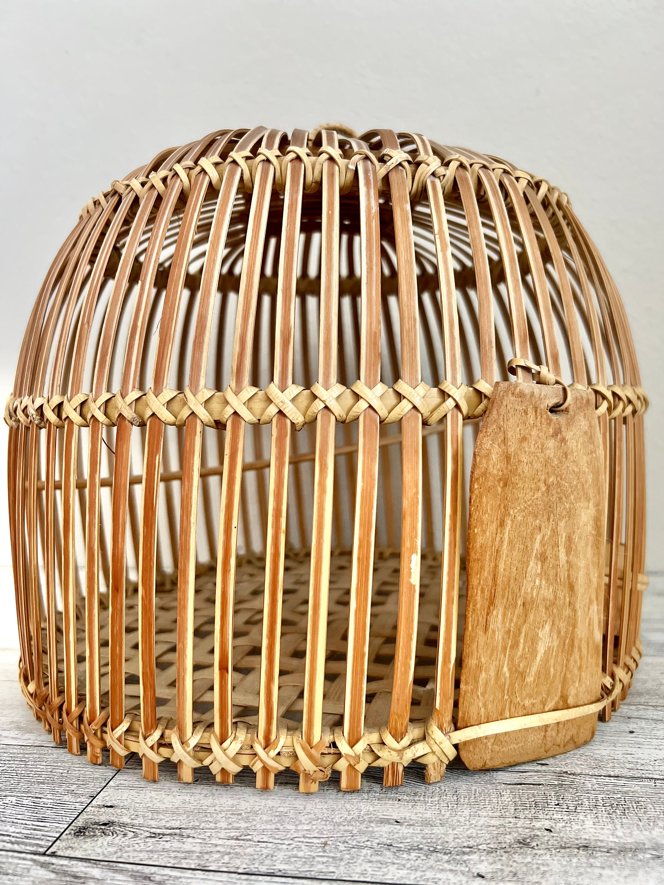 Wicker Bird Cage Rattan Bird Cage Small Round Bird Cage Etsy