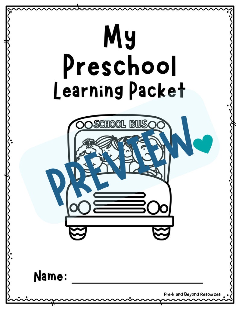 Preschool Learning Packet Preschool Printables Preschool - Etsy