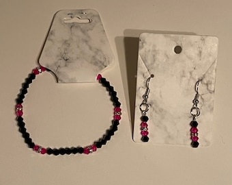 Custom made bracelet and earrings set