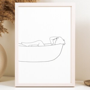 Black Woman Art Print, Self Care Art, Minimal Art Print, Boho Wall Art, Simple Wall Decor Ideas, Digital Art Print, PDF, Instant Download