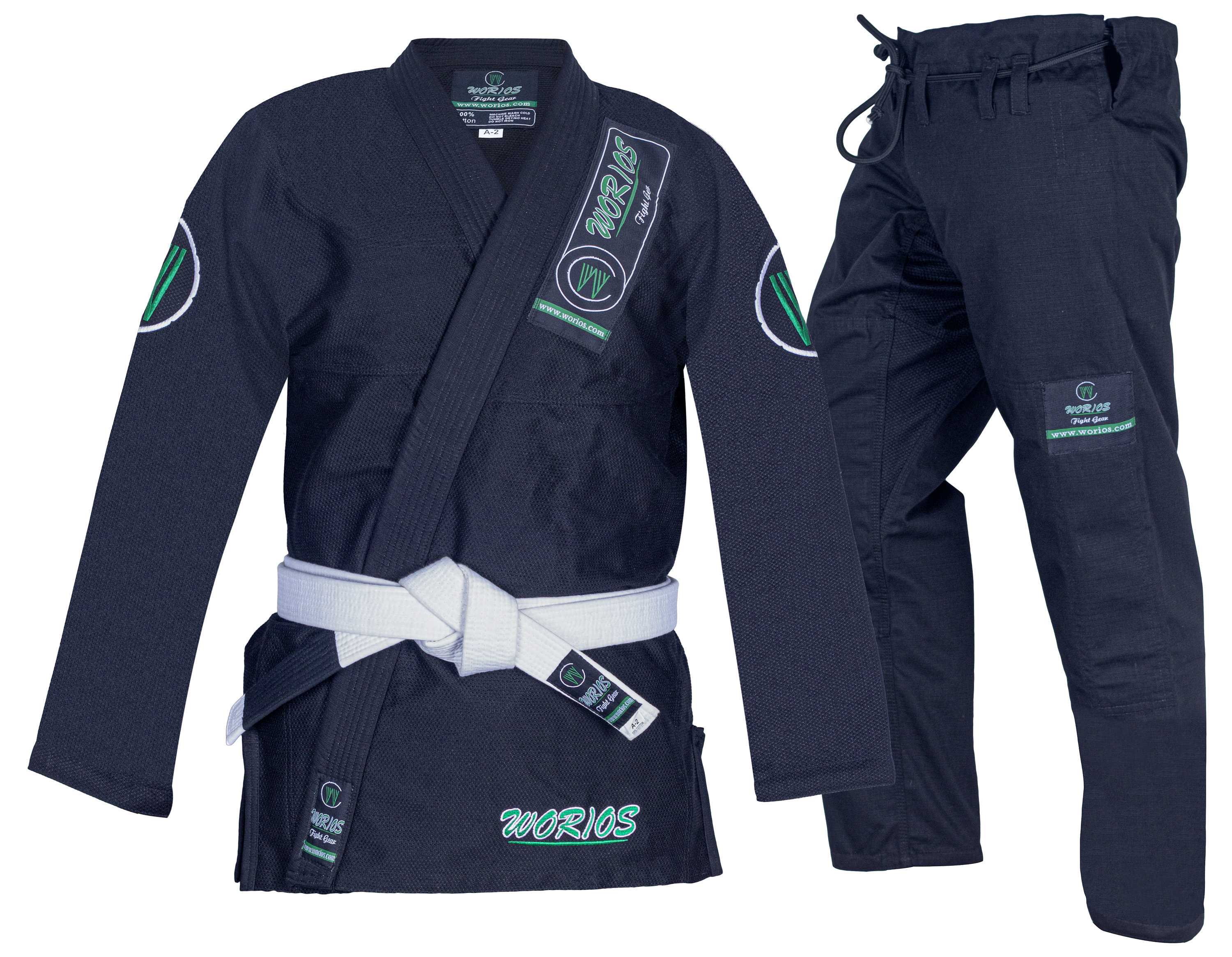 Brazilian Jiu Jitsu BJJ Kimono Pants Blue, A3 100% Cotton Tailored Fit Triple Stitched Light Weight 