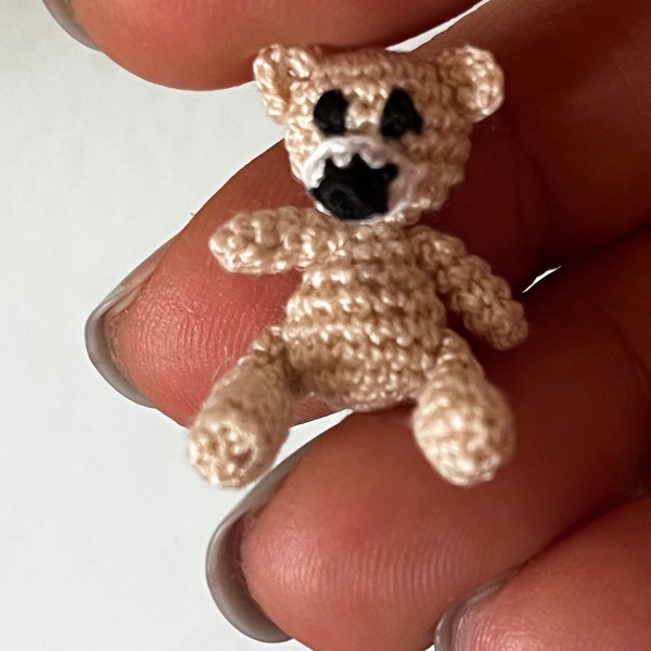 Teddy bear mini crochet doll