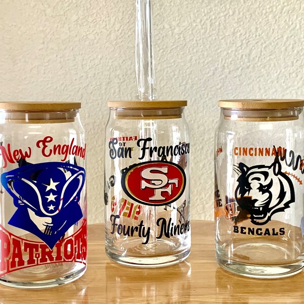 Personalized Football Beer Glasses Etsy