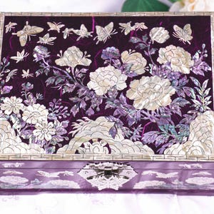 Boîte à Bijoux Orgnique En Ncre Et Pierres Nturelles Dures Boîte à