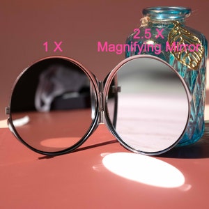 Hand held Mother of pearl women Makeup purse mirror Magnifying hand compact Pearl Pocket White Mirror Gifts From Friends image 6