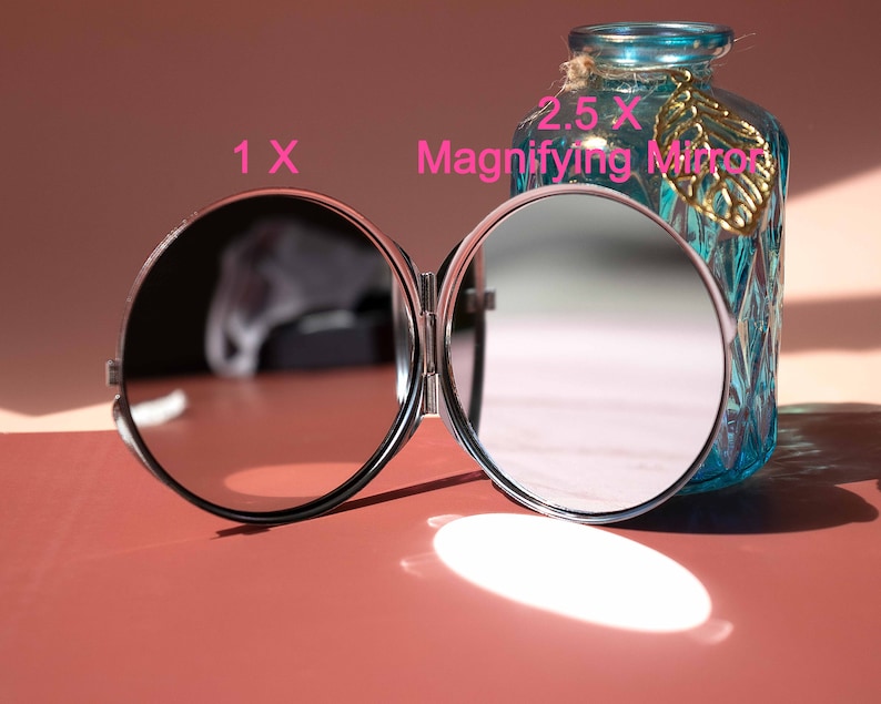 Hand held Mother of pearl women Makeup purse mirror Magnifying hand compact Pearl Pocket White Mirror Gifts From Friends image 6