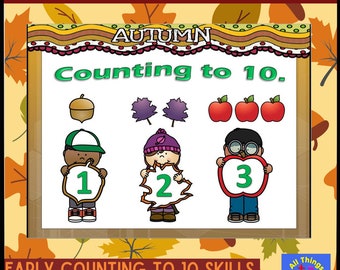 Autumn Counting To 10 Activities, Educational Printables ,Learning Print set, Home School Printables