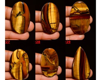 Natural Tiger Eye Cabochon Loose Gemstone For Making Jewelry, AAA Tiger Eye Gemstone, B-1924 To B-1929