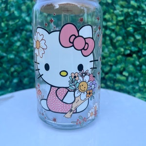 Kitty Libbey Cup/ Cat Glass Cup