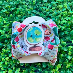 Globe Hair Bow/ School Hair Bow/ Back to School Hair Bow