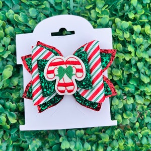 Candy Cane Hair Bow/Christmas Hair Bow/ Girls Hair Accessories