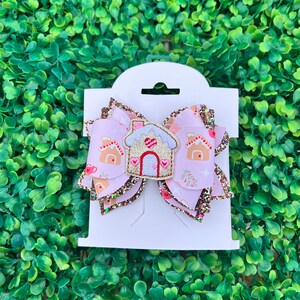 Gingerbread House Hair Bow/Christmas Hair Bow/ Girls Hair Accessories