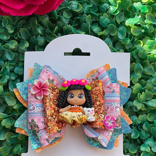 Moana Hair Bow/ Princess Hair Bow/ Hair Bow