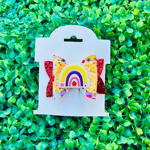 Pencil Rainbow Hair Bow/ Back to School Bows