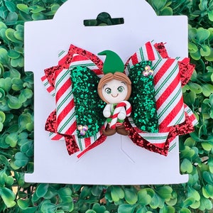 Elf Hair Bow/Christmas Hair Bow/ Girls Hair Accessories