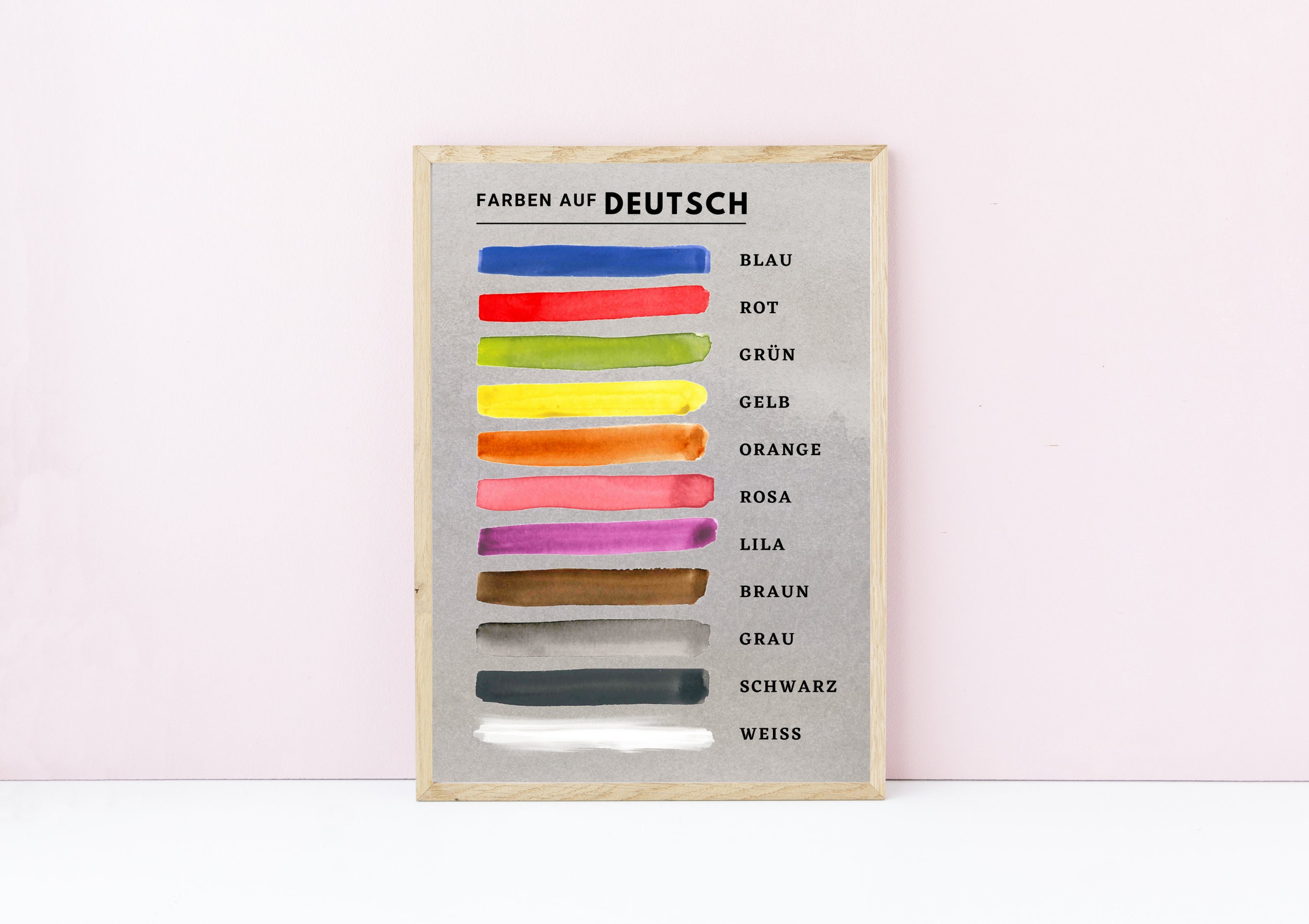 GERMAN Colors Vocabulary Poster Language Learning Home Classroom ...