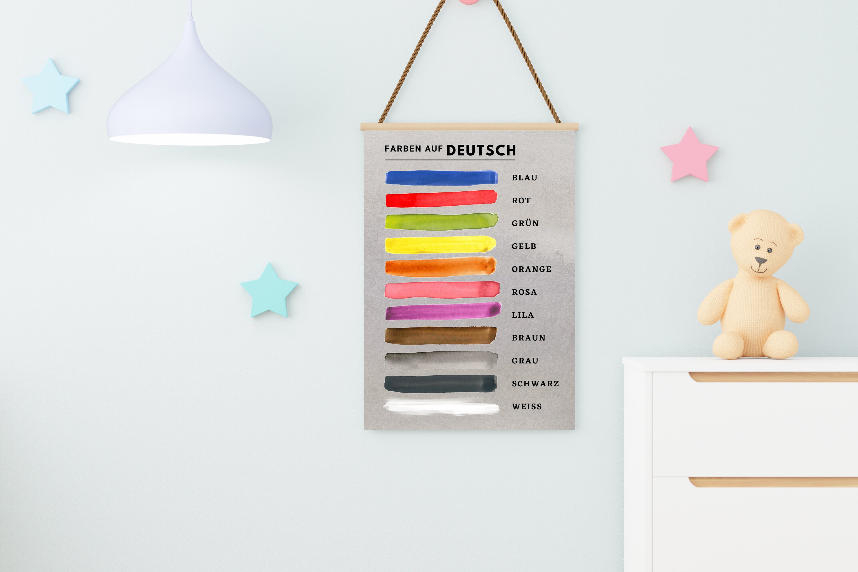 GERMAN Colors Vocabulary Poster Language Learning Home Classroom ...