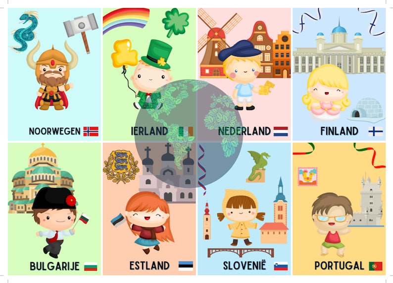 European Countries Flashcards Printable