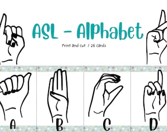 American Sign Language Alphabet Flash Cards | Printable ASL Hand Signs for Kids, Homeschool