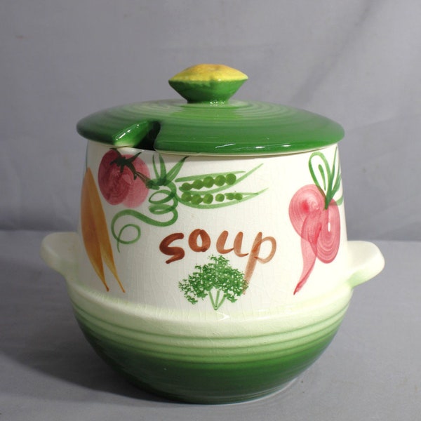 1957 Los Angeles Pottery Soup Stew Serving Bowl Tureen Mid Century Vintage MCM