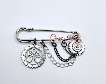 Steampunk safety pin