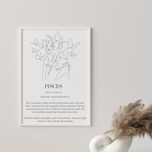 Pisces Print, Astrology Download, Astrology Print, Digital Print, Star Sign Print, Pisces Download, Digital Download, Zodiac Print