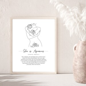 Aquarius Print, Astrology Download, Astrology Print, Digital Print, Star Sign Print, Wall Art, Pisces, Digital Download, Zodiac Print