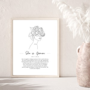 Gemini Print, Astrology Download, Astrology Print, Digital Print, Star Sign Print, Wall Art, Gemini, Digital Download, Zodiac Print