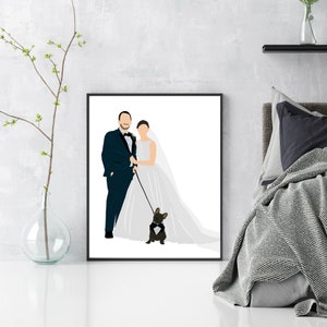 Retrato sin rostro de amigos, foto personalizada, ilustración de foto, retrato personalizado, regalo de novio, regalo de novia, procesamiento rápido