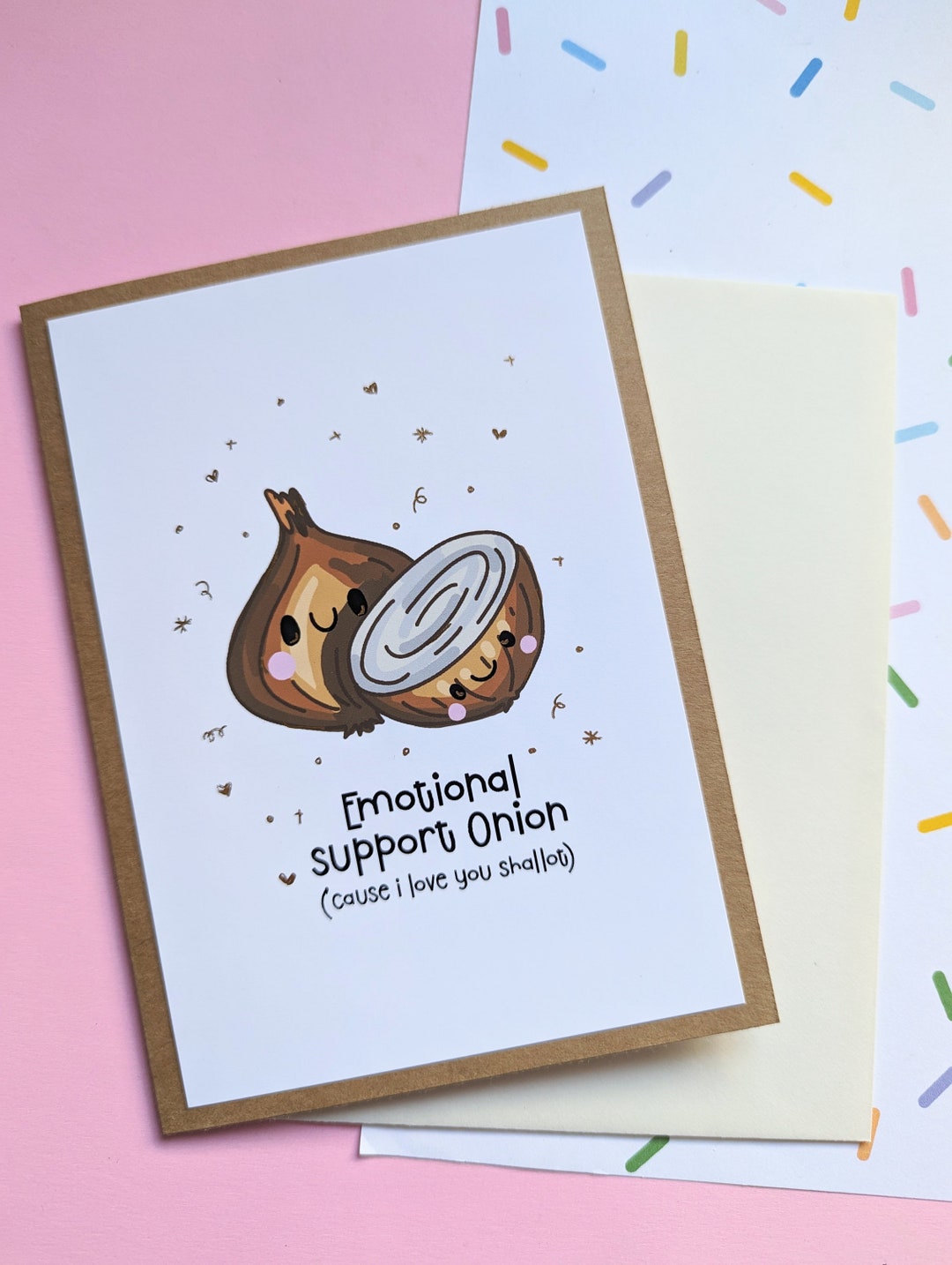 ONION EMOTIONAL SUPPORT Greeting Card Cute Onion Handmade Etsy