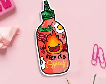 Sriracha Hot Sauce Sticker: Waterproof Foodie Decal