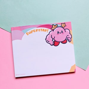 Nintendo BUFF KIRBY NOTEPAD/ Kirby Kawaii notes /Gamer memo pad / 4x5 inches, 40pages