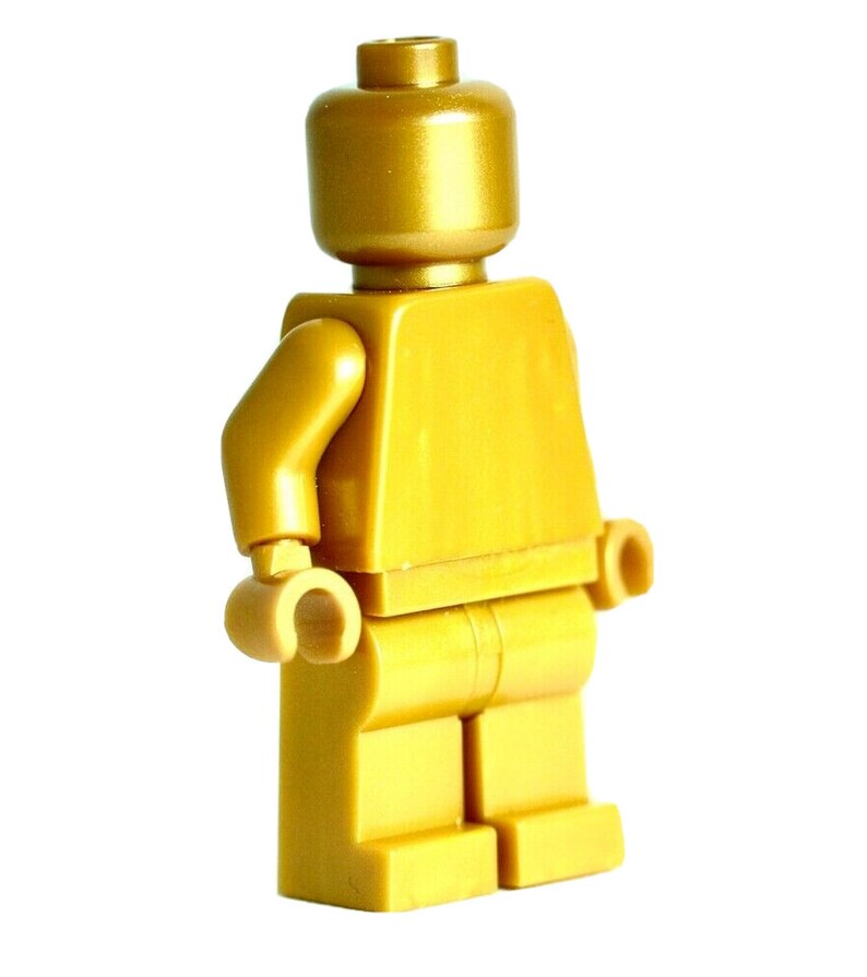 Monochrome LEGO® Minifigure Pearl Gold – Rare Gold Minifig – Original LEGO Parts – Collectible Toy – No Baseplate image 2