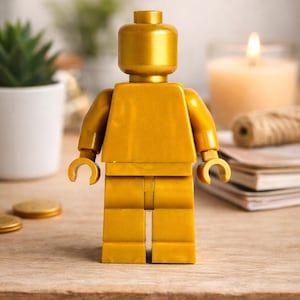 Monochrome LEGO® Minifigure Pearl Gold – Rare Gold Minifig – Original LEGO Parts – Collectible Toy – No Baseplate image 3