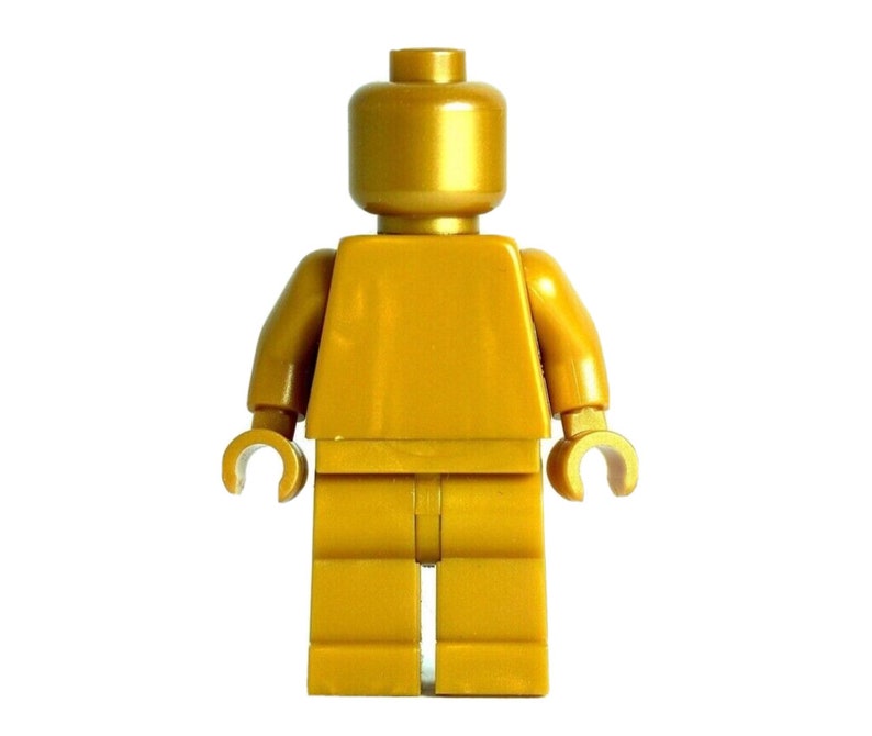 Monochrome LEGO® Minifigure Pearl Gold – Rare Gold Minifig – Original LEGO Parts – Collectible Toy – No Baseplate image 1