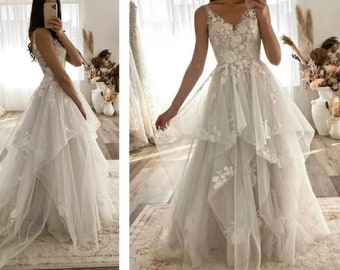 Handkerchief Style Wedding Dress