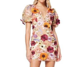 Short Sleeve Floral Mini Dress