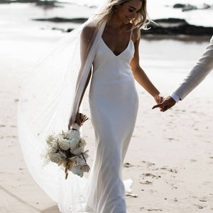 plain white satin wedding dress