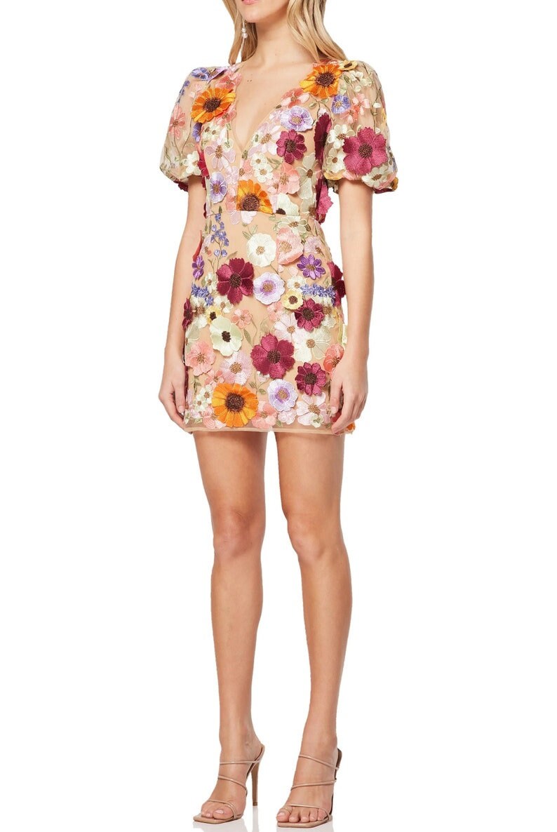 Short Sleeve Floral Mini Dress image 2