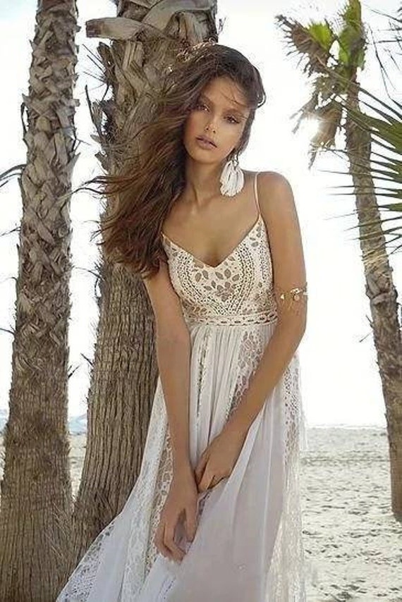 Boho Wedding Dress Backless Country ...