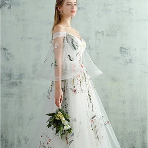 Floral Wedding Dress - Etsy